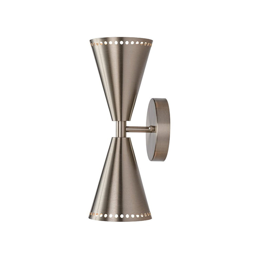 Farmhouze Light - Modern Double Cone 2 - Light Ambient Wall Sconce - Wall Sconce - Nickel - 