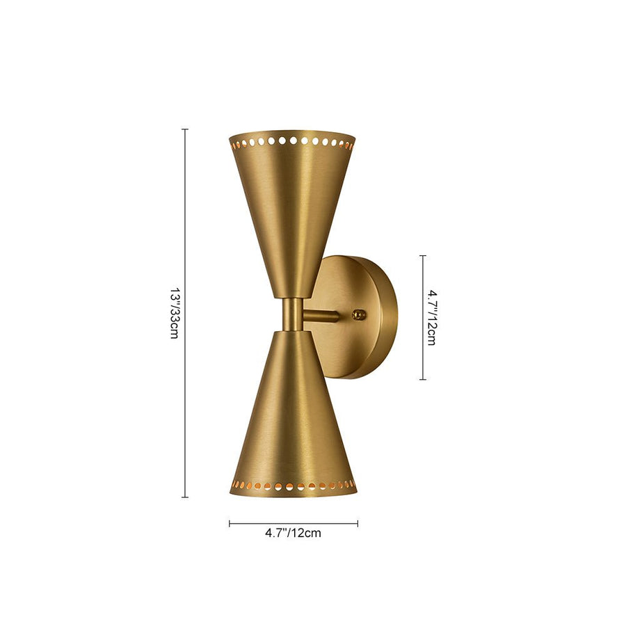 Farmhouze Light - Modern Double Cone 2 - Light Ambient Wall Sconce - Wall Sconce - Nickel - 
