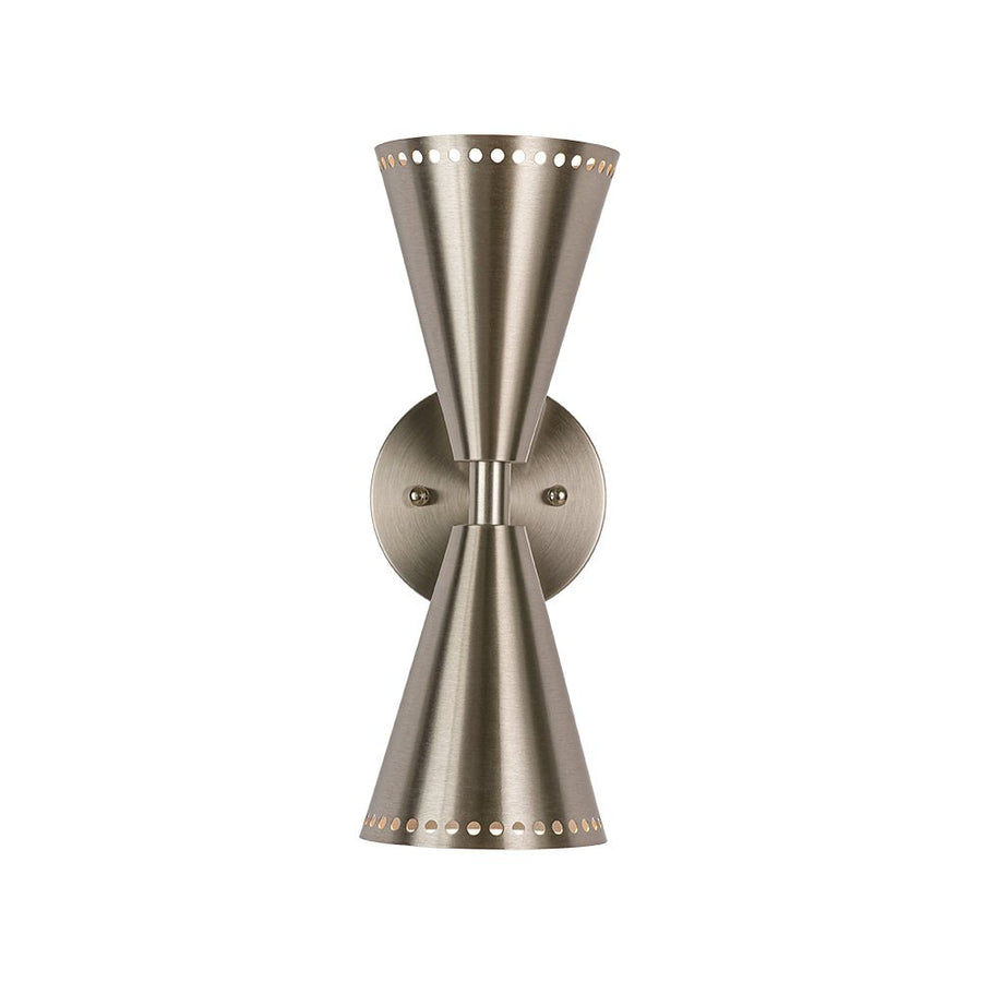 Farmhouze Light - Modern Double Cone 2 - Light Ambient Wall Sconce - Wall Sconce - Nickel - 