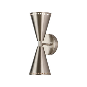 Farmhouze Light - Modern Double Cone 2 - Light Ambient Wall Sconce - Wall Sconce - Nickel - 
