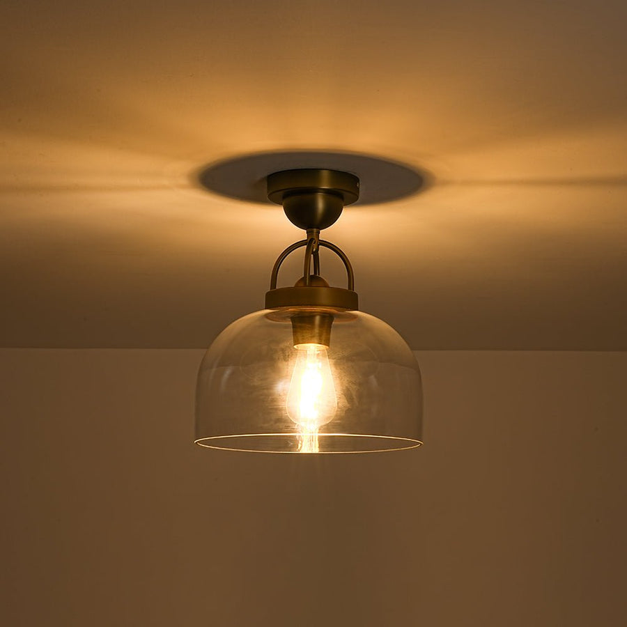 Farmhouze Light - Modern Farmhouse 1 - Light Simple Glass Dome Ceiling Light - Ceiling Light - Brass - 