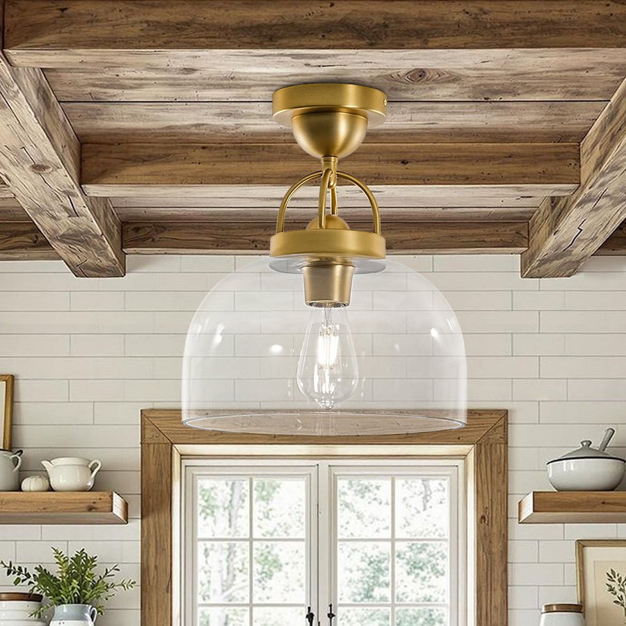 Farmhouze Light - Modern Farmhouse 1 - Light Simple Glass Dome Ceiling Light - Ceiling Light - Brass - 