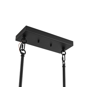 Farmhouze Light - Modern Farmhouse 3 - Light Rectangle Linear Island Chandelier - Chandelier - Black + Brass - 