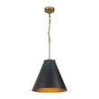 Load image into Gallery viewer, Farmhouze Light - Modern Farmhouse Brass Single Black Cone Pendant Light - Pendant - Black + Brass - 
