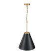Load image into Gallery viewer, Farmhouze Light - Modern Farmhouse Brass Single Black Cone Pendant Light - Pendant - Black + Brass - 
