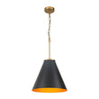Load image into Gallery viewer, Farmhouze Light - Modern Farmhouse Brass Single Black Cone Pendant Light - Pendant - Black + Brass - 
