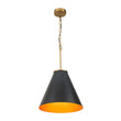 Load image into Gallery viewer, Farmhouze Light - Modern Farmhouse Brass Single Black Cone Pendant Light - Pendant - Black + Brass - 
