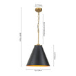 Load image into Gallery viewer, Farmhouze Light - Modern Farmhouse Brass Single Black Cone Pendant Light - Pendant - Black + Brass - 

