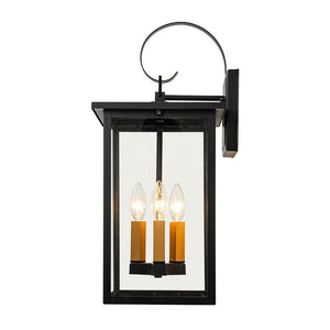 Farmhouze Light - Modern Farmhouse Candle Style Lantern Outdoor Wall Lamp - Wall Sconce - 3 - Light - 