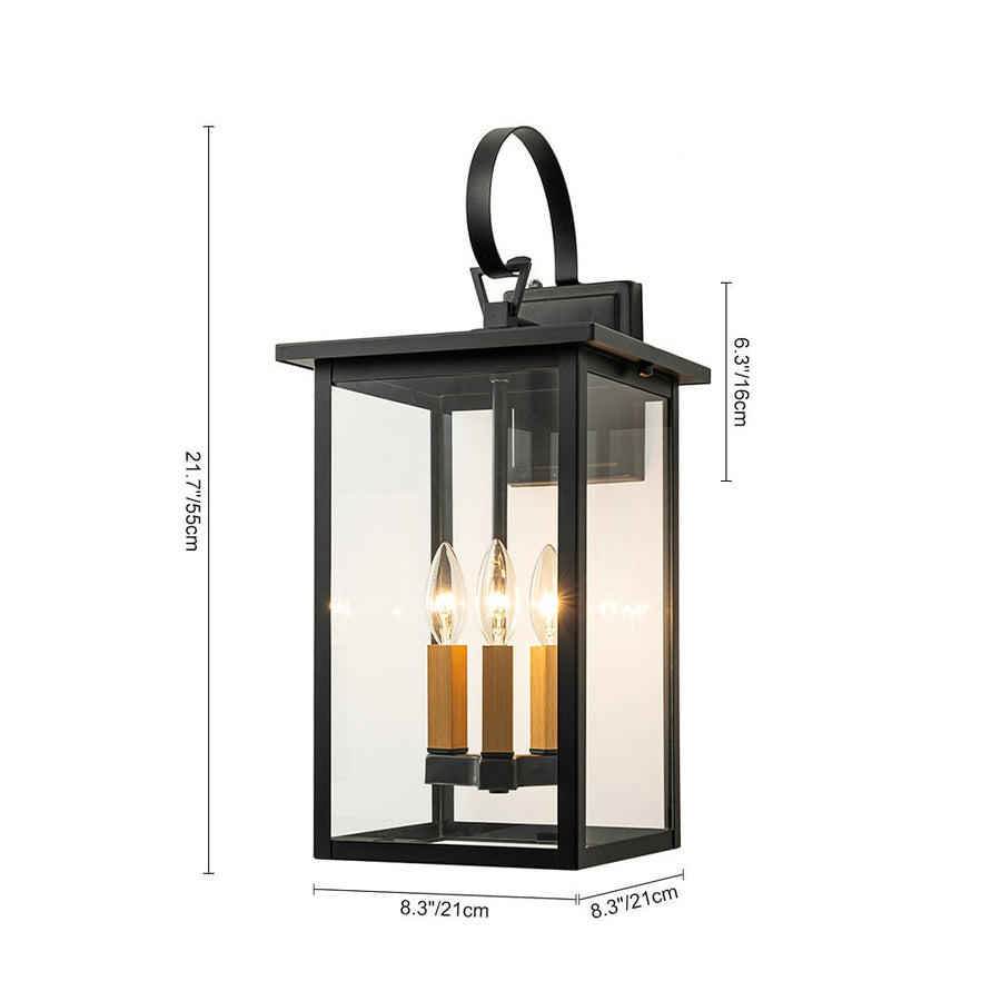 Farmhouze Light - Modern Farmhouse Candle Style Lantern Outdoor Wall Lamp - Wall Sconce - 3 - Light - 