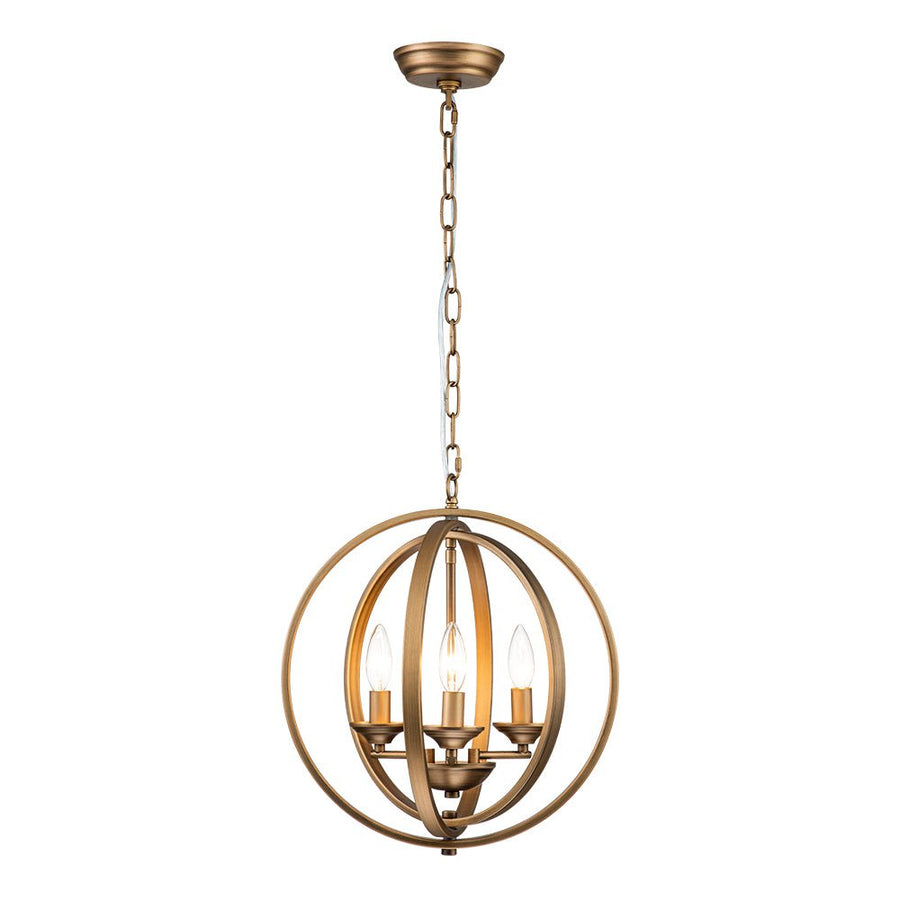 Farmhouze Light - Modern Farmhouse Candle Style Metal Orb Chandelier - Chandelier - Gold - 