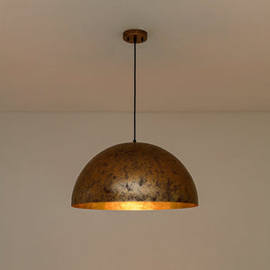 Farmhouze Light - Modern Farmhouse Oversized Dome Pendant - Chandelier - Rusty Gold - 23 in. - L