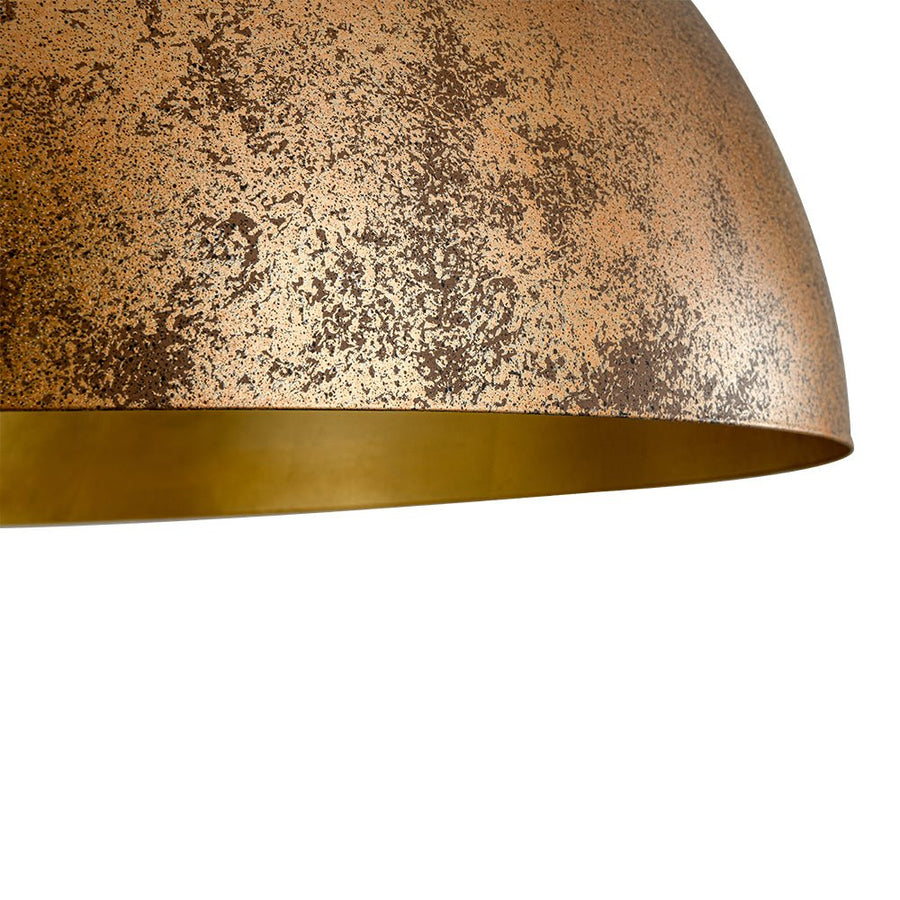 Farmhouze Light - Modern Farmhouse Oversized Dome Pendant - Chandelier - Rusty Gold - 23 in. - L