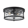 Load image into Gallery viewer, Farmhouze Light-Modern Farmhouse Round Hammered Glass Drum Ceiling Light-Ceiling Light-Black-
