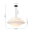 Load image into Gallery viewer, Farmhouze Light-Modern Farmhouse Round Tiered Fabric Saucer Cage Chandelier-Ceiling Light-White Fabric-
