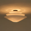 Load image into Gallery viewer, Farmhouze Light-Modern Farmhouse Round Tiered Fabric Saucer Cage Chandelier-Ceiling Light-White Fabric-
