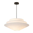 Load image into Gallery viewer, Farmhouze Light-Modern Farmhouse Round Tiered Fabric Saucer Cage Chandelier-Ceiling Light-White Fabric-
