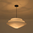 Load image into Gallery viewer, Farmhouze Light-Modern Farmhouse Round Tiered Fabric Saucer Cage Chandelier-Ceiling Light-White Fabric-
