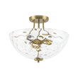 Load image into Gallery viewer, Farmhouze Light-Modern Farmhouse Wide Bowl Water Glass Ceiling Light-Ceiling Light-Brass-
