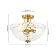 Load image into Gallery viewer, Farmhouze Light-Modern Farmhouse Wide Bowl Water Glass Ceiling Light-Ceiling Light-Brass-
