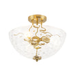 Load image into Gallery viewer, Farmhouze Light-Modern Farmhouse Wide Bowl Water Glass Ceiling Light-Ceiling Light-Brass-
