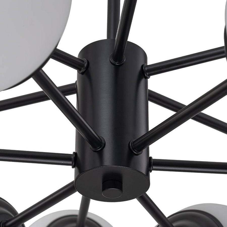 Farmhouze Light - Modern Frosted Glass Bubble Brass Sputnik Chandelier - Chandelier - 12 - Light/Black - 