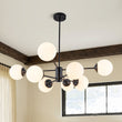 Load image into Gallery viewer, Farmhouze Light-Modern Frosted Glass Bubble Brass Sputnik Chandelier-Chandelier-6-Light/Black-
