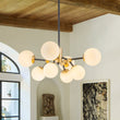 Load image into Gallery viewer, Farmhouze Light-Modern Frosted Glass Bubble Molecular Sputnik Chandelier-Chandelier-Brass Black-
