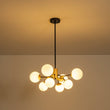 Load image into Gallery viewer, Farmhouze Light-Modern Frosted Glass Bubble Molecular Sputnik Chandelier-Chandelier-Brass Black-
