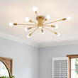 Load image into Gallery viewer, Farmhouze Light-Modern Linear Sputnik Semi Flush Mount Ceiling Light-Ceiling Light-Gold-
