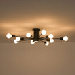 Load image into Gallery viewer, Farmhouze Light-Modern Linear Sputnik Semi Flush Mount Ceiling Light-Ceiling Light-Gold-
