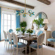 Load image into Gallery viewer, Farmhouze Light-Modern Mid-Century Blue Glass Globe Brass Sputnik Chandelier-Chandelier-7 Bulbs-
