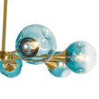 Load image into Gallery viewer, Farmhouze Light-Modern Mid-Century Blue Glass Globe Brass Sputnik Chandelier-Chandelier-7 Bulbs-
