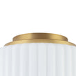 Load image into Gallery viewer, Farmhouze Light-Modern Milky Glass Round Pleated Drum Semi Flush Mount-Ceiling Light-Brass-
