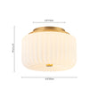 Load image into Gallery viewer, Farmhouze Light-Modern Milky Glass Round Pleated Drum Semi Flush Mount-Ceiling Light-Brass-
