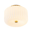 Load image into Gallery viewer, Farmhouze Light-Modern Milky Glass Round Pleated Drum Semi Flush Mount-Ceiling Light-Brass-
