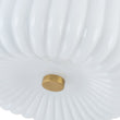 Load image into Gallery viewer, Farmhouze Light-Modern Milky Glass Round Pleated Drum Semi Flush Mount-Ceiling Light-Brass-

