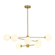 Load image into Gallery viewer, Farmhouze Light-Modern Milky White Glass Bubble Brass Sputnik Chandelier-Chandelier-34.3 in-
