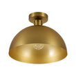 Load image into Gallery viewer, Farmhouze Light-Modern Minimalist 1-Light Brass Metal Dome Semi Flush Mount-Ceiling Light-13.8 in-
