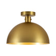 Load image into Gallery viewer, Farmhouze Light-Modern Minimalist 1-Light Brass Metal Dome Semi Flush Mount-Ceiling Light-13.8 in-
