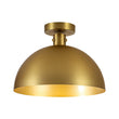 Load image into Gallery viewer, Farmhouze Light-Modern Minimalist 1-Light Brass Metal Dome Semi Flush Mount-Ceiling Light-13.8 in-
