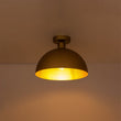 Load image into Gallery viewer, Farmhouze Light-Modern Minimalist 1-Light Brass Metal Dome Semi Flush Mount-Ceiling Light-13.8 in-
