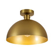 Load image into Gallery viewer, Farmhouze Light-Modern Minimalist 1-Light Brass Metal Dome Semi Flush Mount-Ceiling Light-13.8 in-
