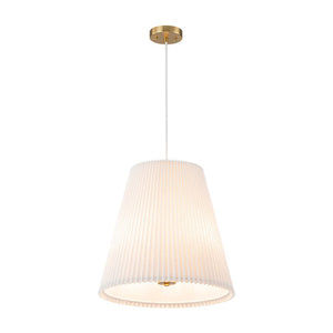 Farmhouze Light - Modern Pleated Linen Tapered Drum Lantern Pendant Light - Chandelier - 17.7 in - 