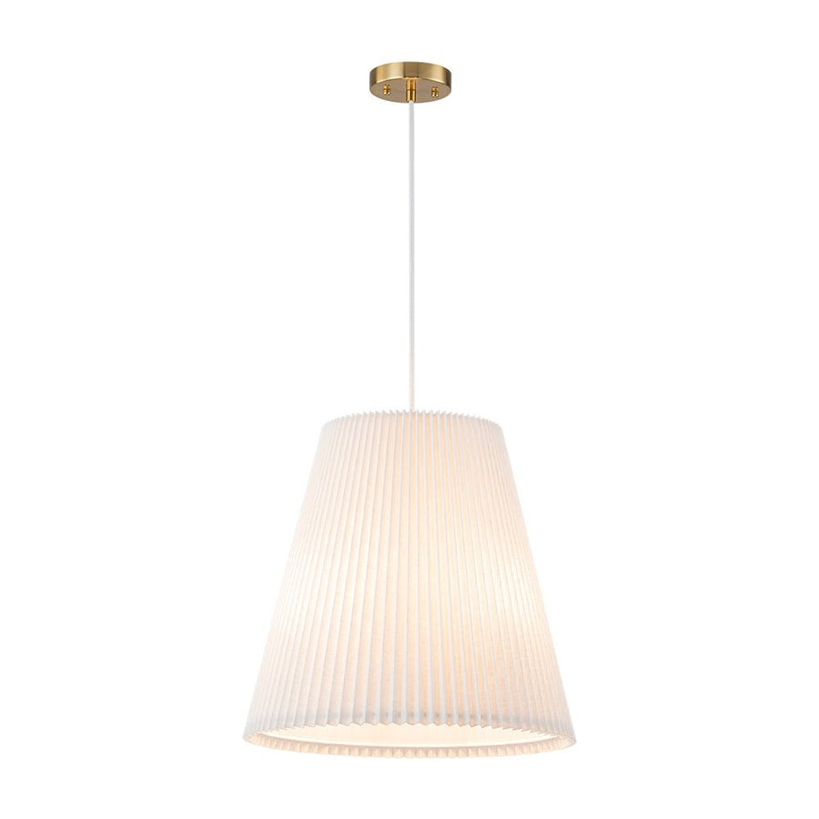 Farmhouze Light - Modern Pleated Linen Tapered Drum Lantern Pendant Light - Chandelier - 17.7 in - 