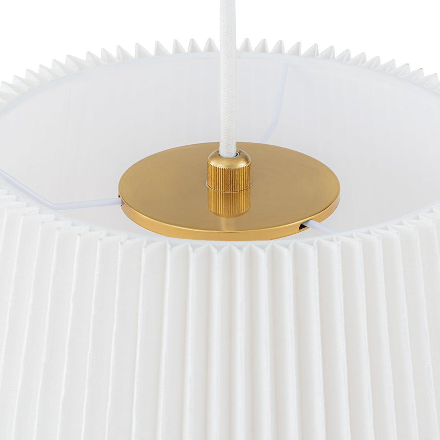 Farmhouze Light - Modern Pleated Linen Tapered Drum Lantern Pendant Light - Chandelier - 17.7 in - 