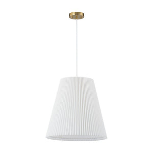 Farmhouze Light - Modern Pleated Linen Tapered Drum Lantern Pendant Light - Chandelier - 17.7 in - 
