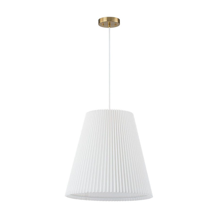 Farmhouze Light - Modern Pleated Linen Tapered Drum Lantern Pendant Light - Chandelier - 17.7 in - 