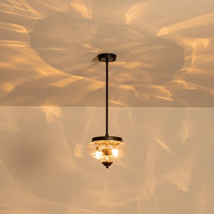 Farmhouze Light - Modern Round Water Glass Ceiling Pendant Light - Pendant - Black - 2 Packs - 