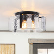 Load image into Gallery viewer, Farmhouze Light-Modern Round Water Glass Semi Flush Mount Ceiling Light-Ceiling Light-Black-
